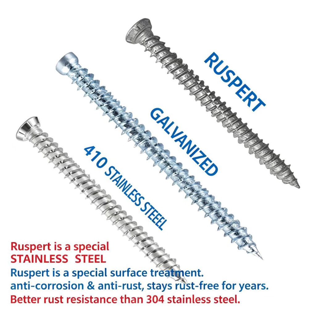 Ruspert Galvanized 410 Stainless Steel Wood Screws Anti-corrosion Comparison - Fengling Fastener